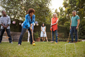 Croquet in backyard Raleigh NC