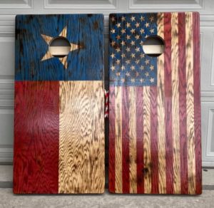 Texas and Flag Cornhole