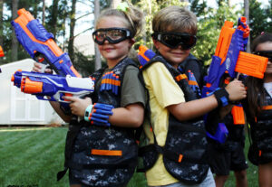 Kids in NERF Gear